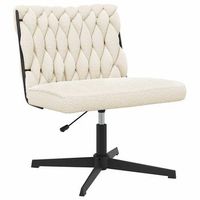 silla de oficina giratoria tejido imitacion lana rizada crema vidaxl