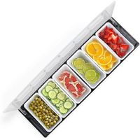 caja de plastico dividida para fruta con 6 bandejas caja para condimentos frescos con tapa caja para decoracion de cocteles