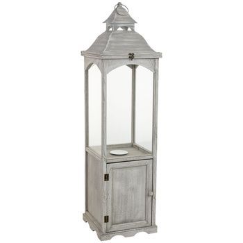 Farol De Madera 30x30x112h Cm