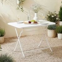 mesa plegable sande rectangular - blanco encasa