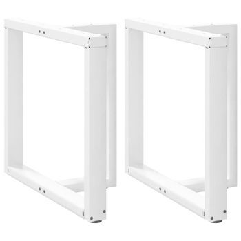 Patas Para Mesa De Comedor En Forma De T (2 Unidades), Color Blanco, 70 X 35 X (72-73) Cm, Acero Vidaxl