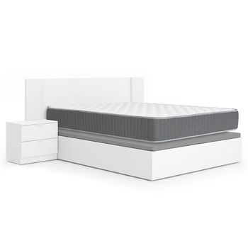 Pack Cabecero Con Dos Mesitas Len, Canapé Abatible Con Colchón Aurea 150 X 190 Cm