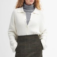 barbour claudette cotton knit cardigan - uk 12