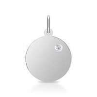 colgante grabable circulo plata 925 diamante