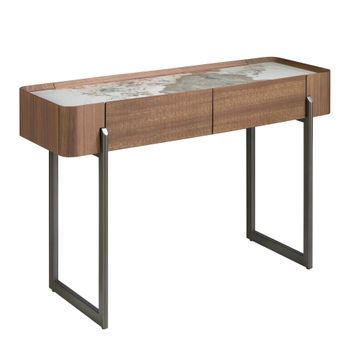 Consola Mármol Porcelánico Nogal 120x40x76