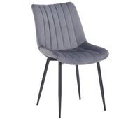 silla de comedor rahden en terciopelo gris 61x46x82 cm