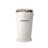 aigostar molinillo de cafe electrico con cuchillas acero inoxidable molinillos de especias semillas capacidad 60gr con cepillo para limpieza molinillo cafe electrico portatil 150 w blanco lechoso