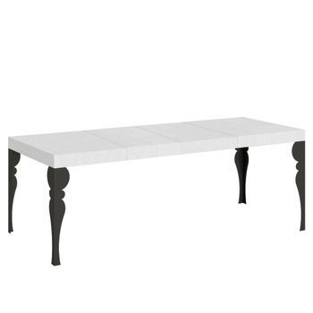 Mesa Extensible 90x180/284 Cm Paxon Premium Blanco Fresno Estructura Antracita