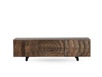 mueble tv de 2 puertas y 2 cajones de madera maciza de mango