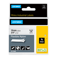 cinta rotuladora rhinopro nylon 19mmx35m negroblanco dymo 18489
