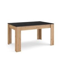mesa comedor mesa fija cocina y salon 140x90x76 cm para 6 comensales muebles comedor estilo moderno negro y roble