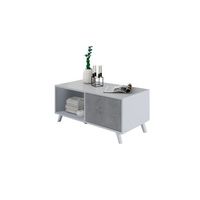 mesa de centro con almacenamiento 915 cm wind blanco mate - gris cemento 915 x 45 x 496 cm