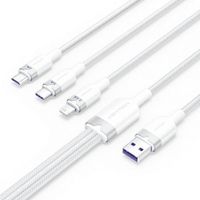 cable usb vention ctrwg 20 3 en 1 15m blanco 6a pvc algodon lightning usb-c microusb