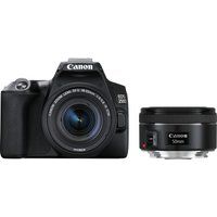 canon eos 250d dslr camera with ef-s 18-55 mm f35-56 iii  ef 50 mm f18 stm lens black