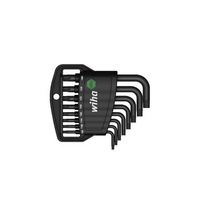 wiha juego de llaves allen en soporte classic torx tamper resistant con taladro de 9 unid acabado en oxidacion negra 36462