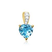 14 quilates colgante 1 topacio 4 diamantes 00253 ct