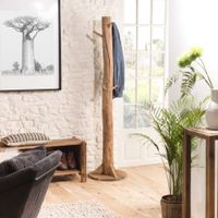 estanteria de 5 niveles de madera de pino reciclada marron