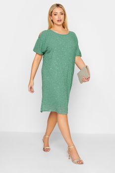 Luxe Vestido Joya Verde , Mujer Curvy Y Tallas Grandes, Luxe: Ultimate Embellishment