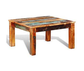 Mesa de café - mesa de centro cuadrada madera reciclada