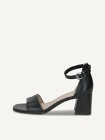 caprice heeled sandal black made of leather with trapeze heel size 36