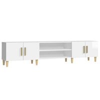 mueble tv  mueble de salon  mesa de tv madera contrachapada blanco brillo 180x315x40 cm