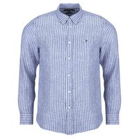 tommy hilfiger camisa manga larga linen bengal stripe rf shirt para hombre