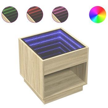 Mesita De Noche Con Infinity Led Roble Sonoma 50x50x50 Cm Vidaxl