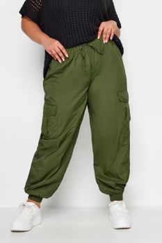 Yours Pantalón Parachute Caqui, Mujer Curvy Y Tallas Grandes, Yours