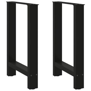 Patas Para Mesa De Comedor Negras (2 Unidades, 60 X 72-73 Cm, Acero) Vidaxl