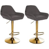 lote de 2 taburetes de bar braga gold tela gris oscuro 52x51x89 cm clp