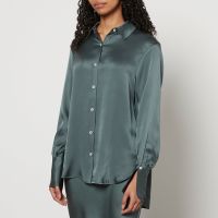 anine bing monica silk-satin shirt - xs