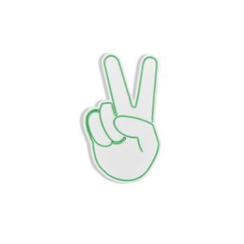 Iluminación Led Decorativa De Plástico Victory Sign Verde 29x44x2 Cm
