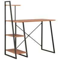 escritorio con estanteria negro y marron 102x50x117 cm vidaxl