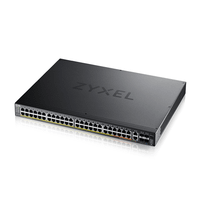 zyxel xgs2220-54hp l3 access switch 600w poe 40xpoe10xpoe 48x1g rj45 2x10mg rj45 4x10g sfp uplink incl 1 yr nebulaflex pro