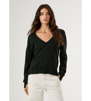 Pepe Jeans para mujer. PL7000091 Jersey Coraline V negro (M), Casual, Algodón