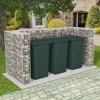 gaviones  gavion para piedras  gavion decorativo para ocultar triple contenedor 250x100x120 cm cfw371563