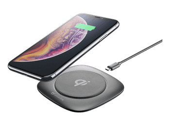 Cargador móvil inalámbrico - CellularLine EASY WIRELESS, Base de carga para smartphones Qi, Incluye cable 160 cm, 10W, Negro