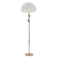 lampara de pie con plumas blancas cm o 50x165