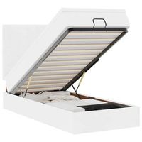 estructura cama otomana colchon cuero sintetico blanco 90x200cm vidaxl