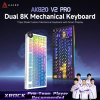 teclado mecanico ajazz ak820 v2 pro con pantalla triple modo rgb dual 8k personalizable