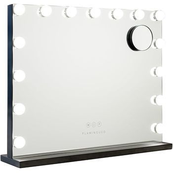Espejo Tocador 15 Led Flamingueo 3 Modos Luz 58x46x12cm Negro
