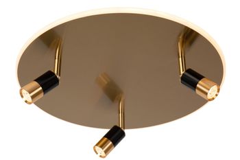 Lámpara de techo de acero con 3 led integrado, oro mate / latón