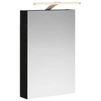 armario con espejo de bano roble negro 40 x 105 x 605 cm vidaxl