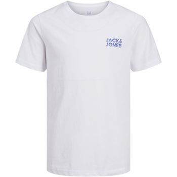 Jack & Jones Camiseta 12270181 JJSTYD CHEST BRAND TEE SS LN JNR BRIGHT WHITE para niño
