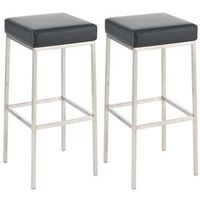 set de 2 taburetes montreal  altura 80 cm simil cuero negro 37x37x80 cm clp