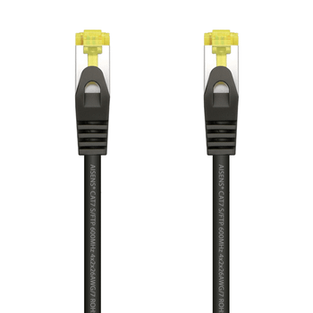AISENS Cable De Red Latiguillo RJ45 LSZH Cat.7 600 MHz S/FTP PIMF AWG26, Negro, 25 cm