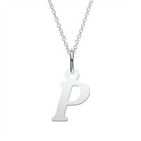 cadena de letras p de plata 925