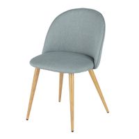 silla de comedor efecto terciopelo gris verde