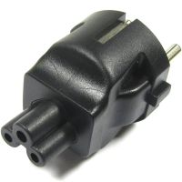 adaptador de conector iec-60320 c5 a schuko negro