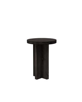 Taburete de madera maciza en tono negro de 35x45cm